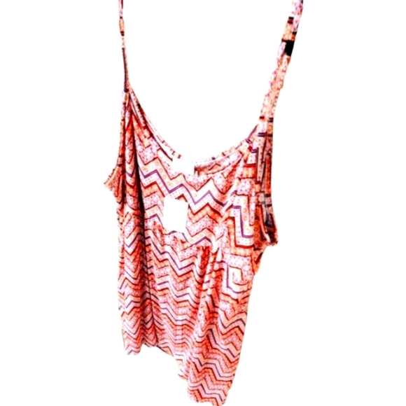 BELLINO Plus Size USA Women's Multi Color Chevron Sleeveless midi Dress - Picture 3 of 11